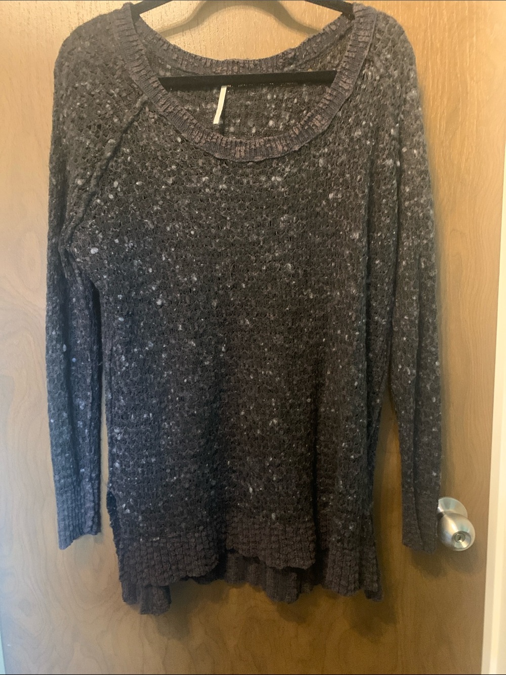 Free People Charcoal Scoop Neck Knit Sweater